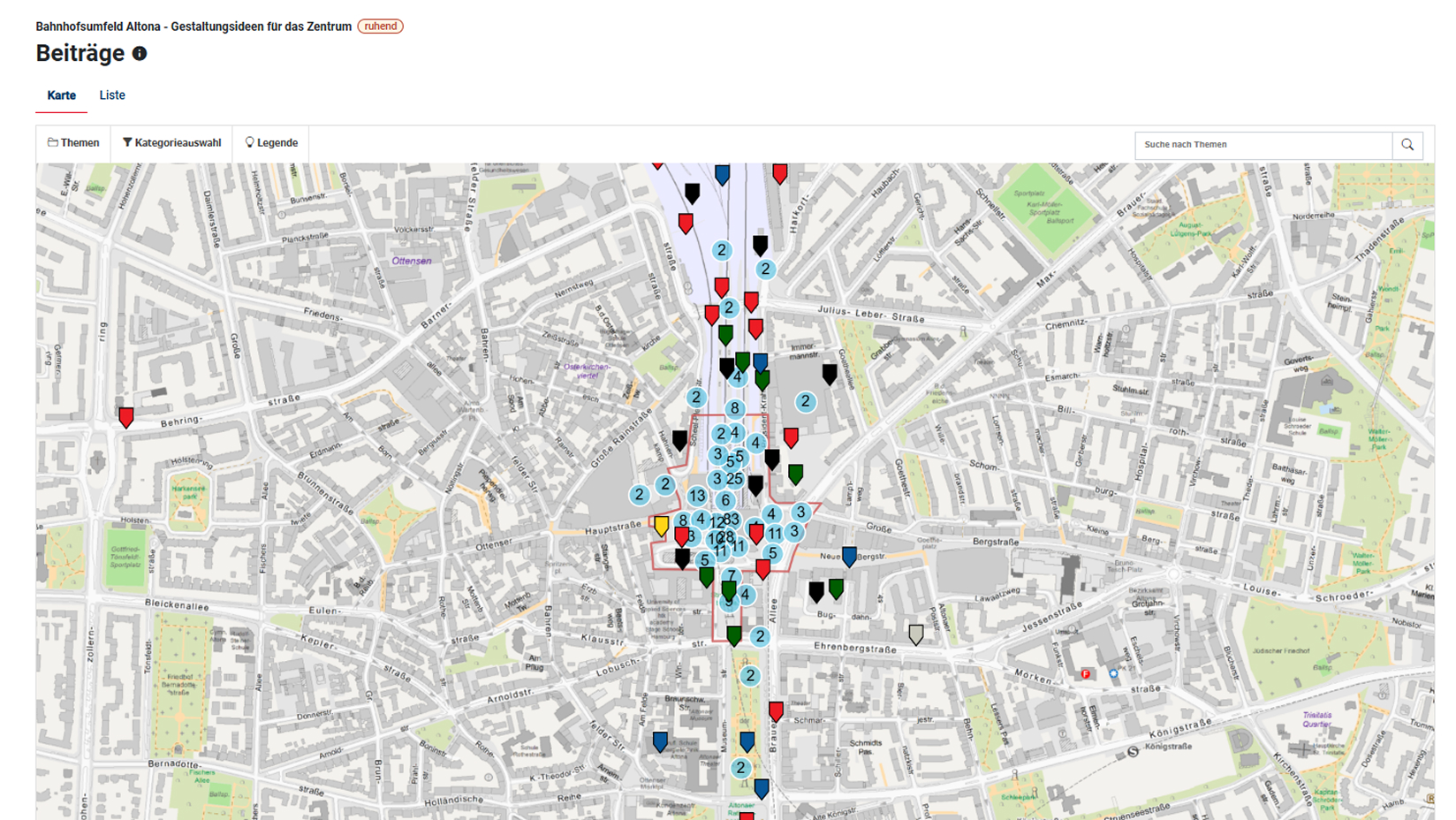 Screenshot map with pins
