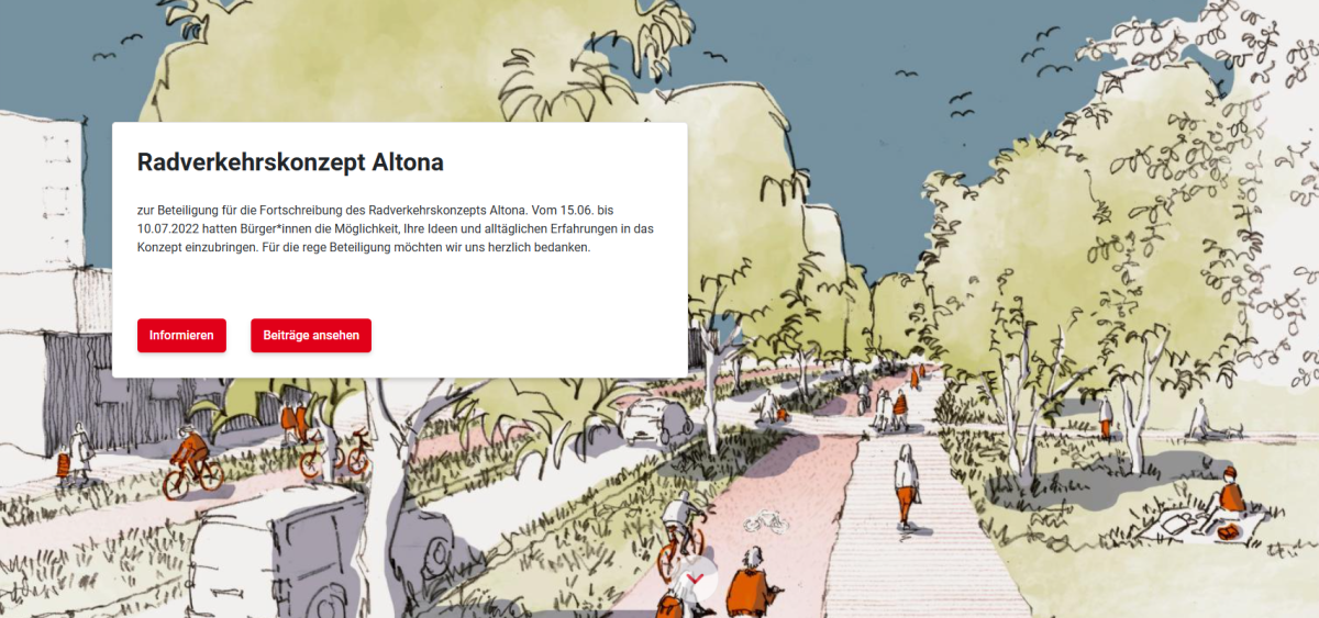 Screenshot DIPAS Radverkehrskonzept Altona